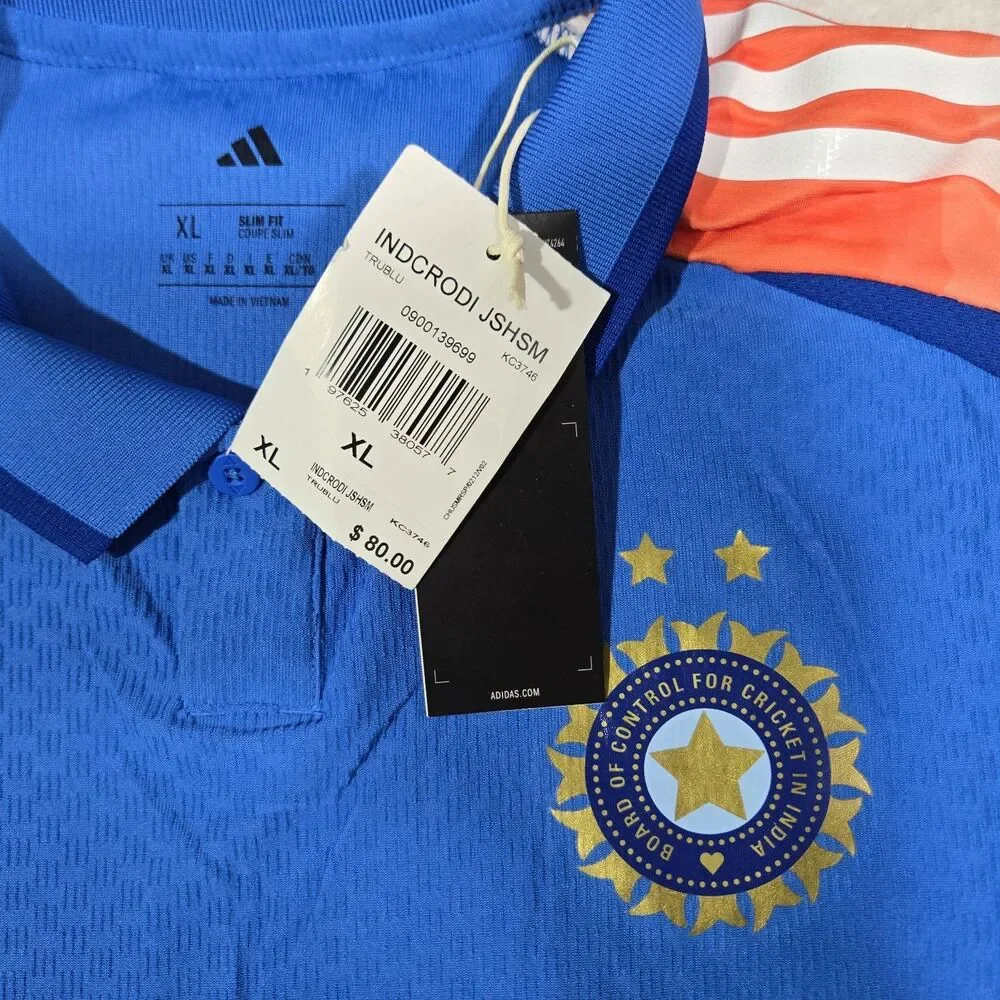 Adidas India National Cricket Team Official Jersey Mens Size XL  Blue KC3746